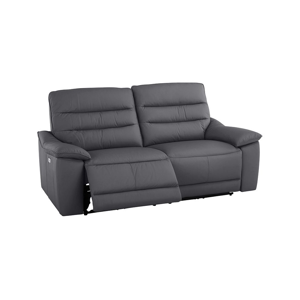 Carter 3 Seater Electric Recliner Sofa in Dark Grey Leather Thumbnail 3