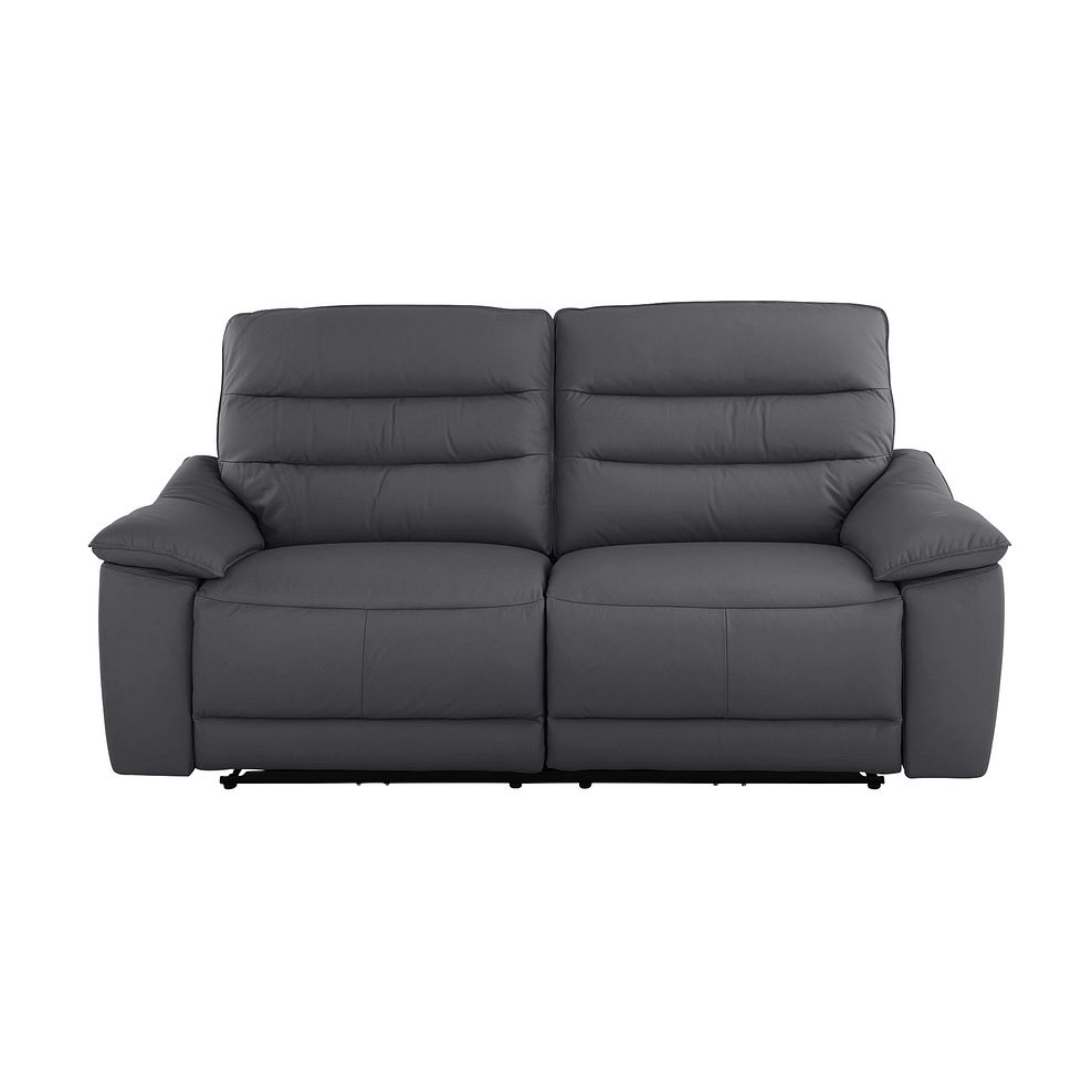 Carter 3 Seater Electric Recliner Sofa in Dark Grey Leather Thumbnail 2