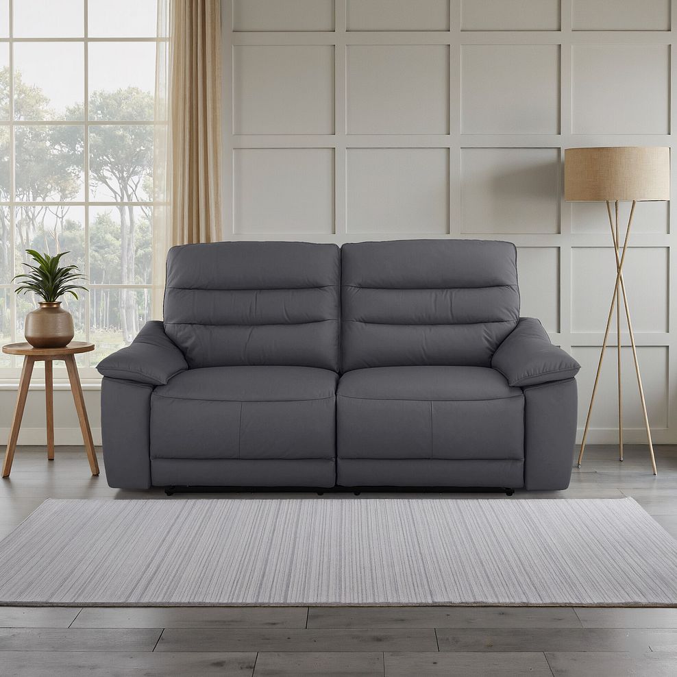 Carter 3 Seater Sofa in Dark Grey Leather 1