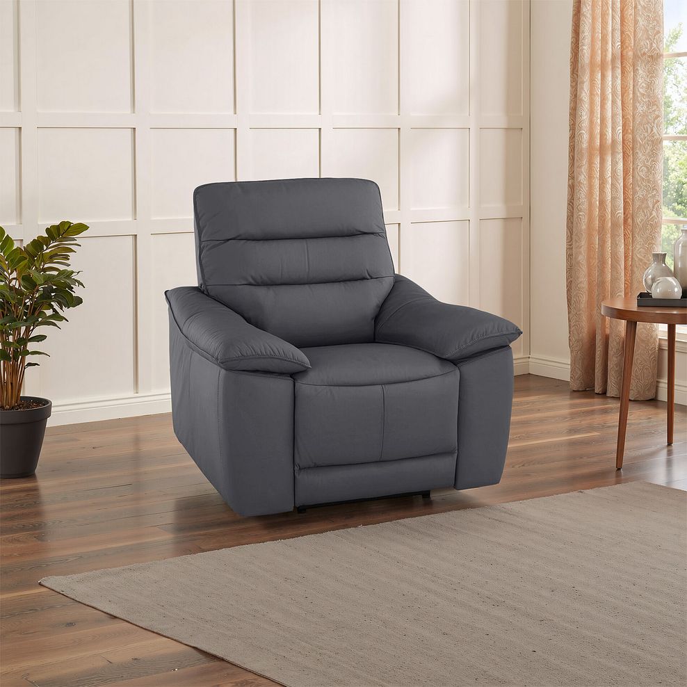 Carter Armchair in Dark Grey Leather 1