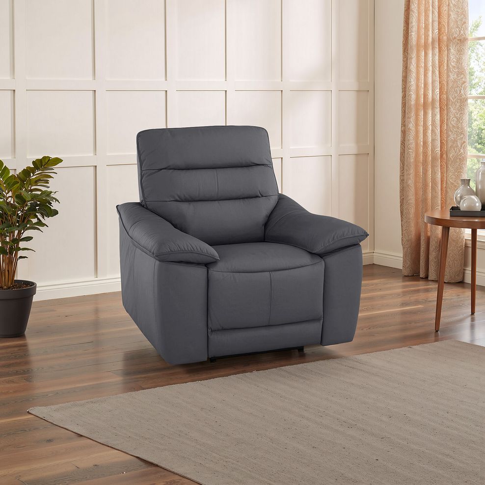Carter Armchair in Dark Grey Leather 9