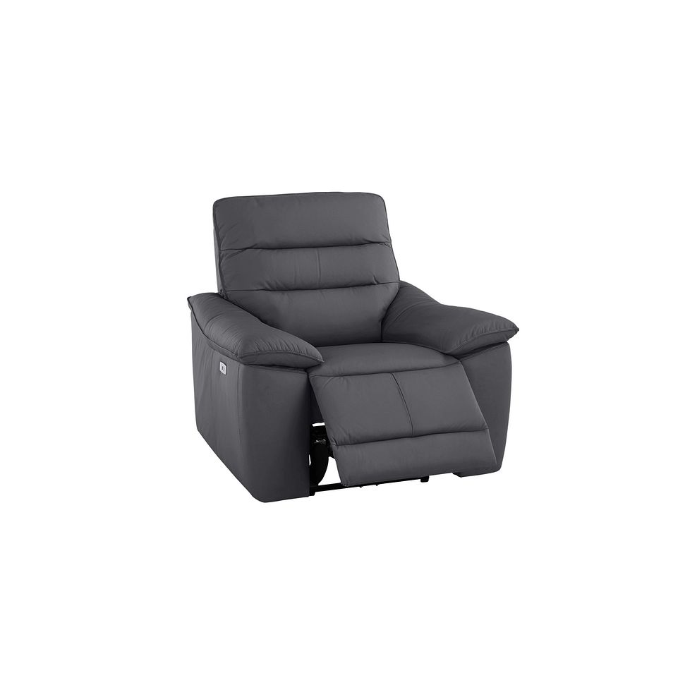 Carter Electric Recliner Armchair in Dark Grey Leather 3