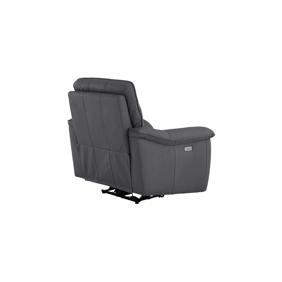 Carter Electric Recliner Armchair in Dark Grey Leather 5