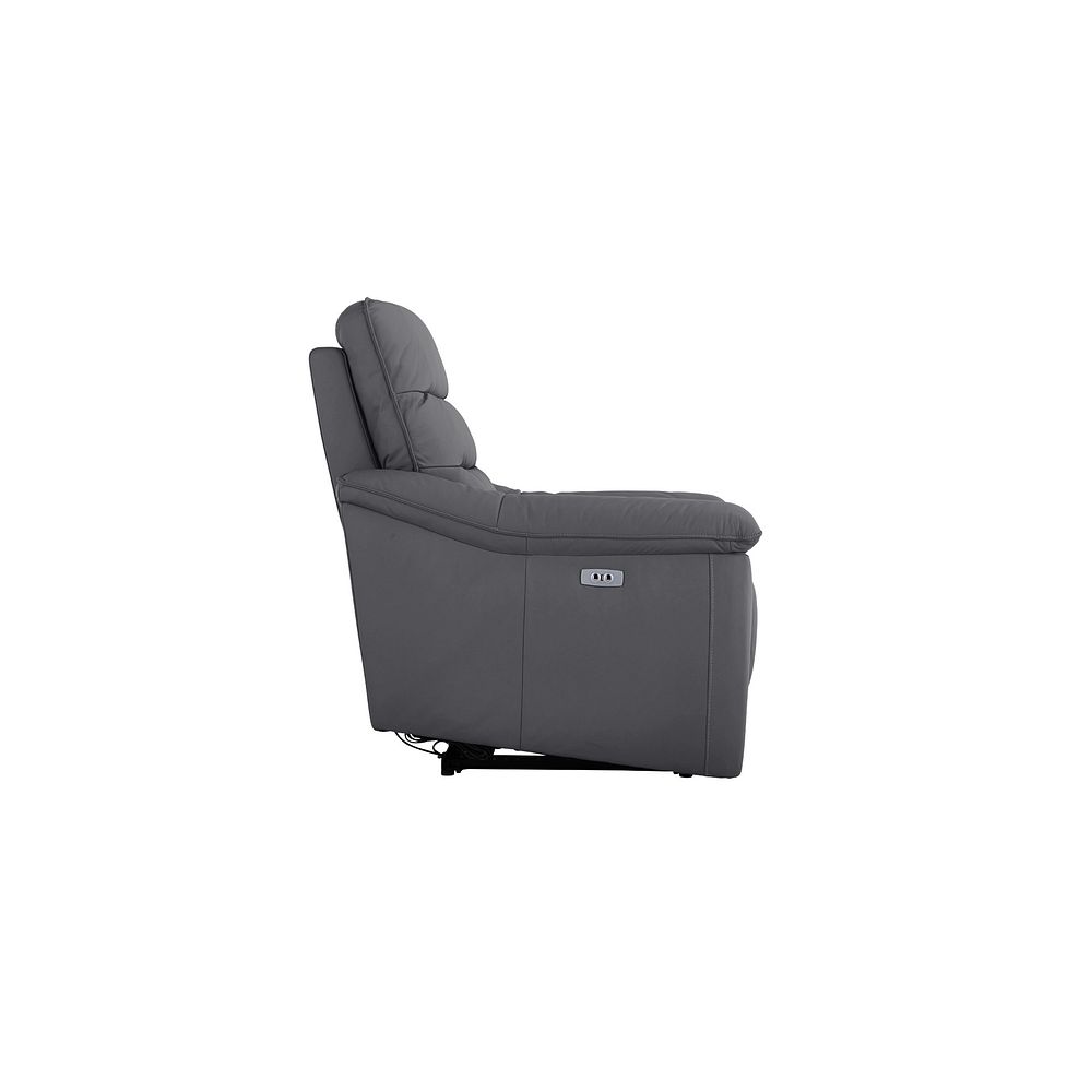 Carter Electric Recliner Armchair in Dark Grey Leather 6