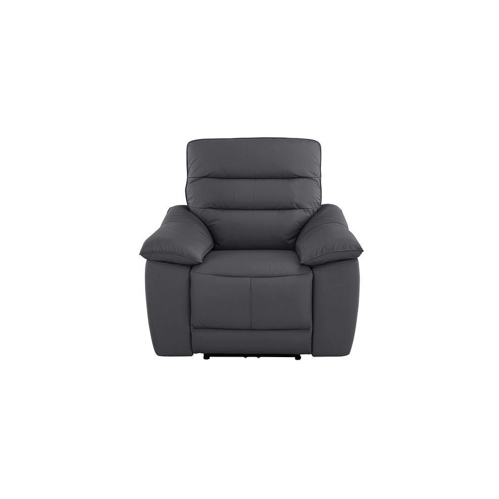 Carter Electric Recliner Armchair in Dark Grey Leather Thumbnail 2