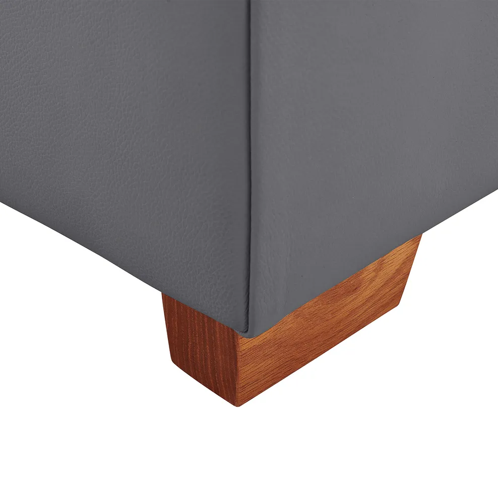 Carter Storage Footstool in Dark Grey Leather 5