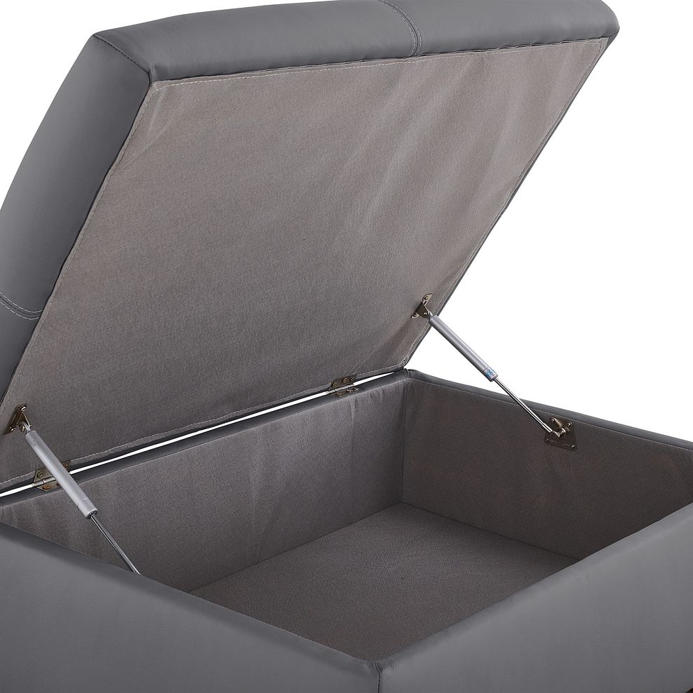 Carter Storage Footstool in Dark Grey Leather 6