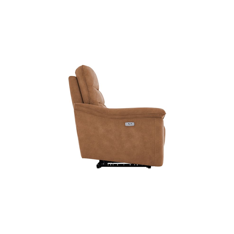 Carter Electric Recliner Armchair in Ranch Brown Fabric 6