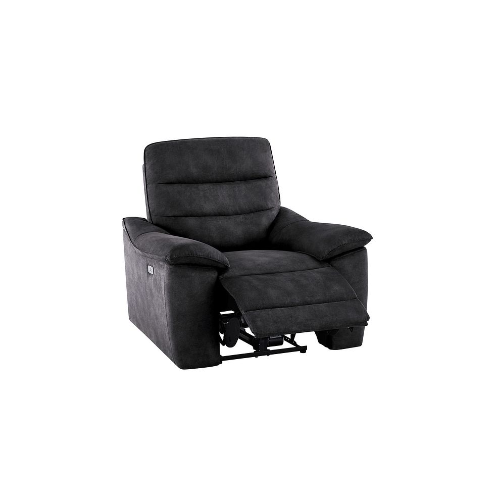 Carter Electric Recliner Armchair in Grey fabric Thumbnail 4