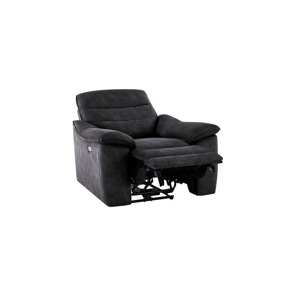 Carter Electric Recliner Armchair in Grey fabric Thumbnail 5