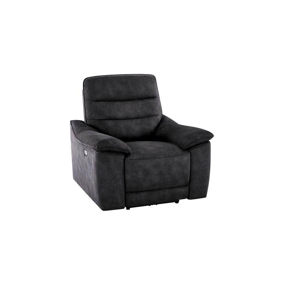Carter Electric Recliner Armchair in Grey fabric Thumbnail 2