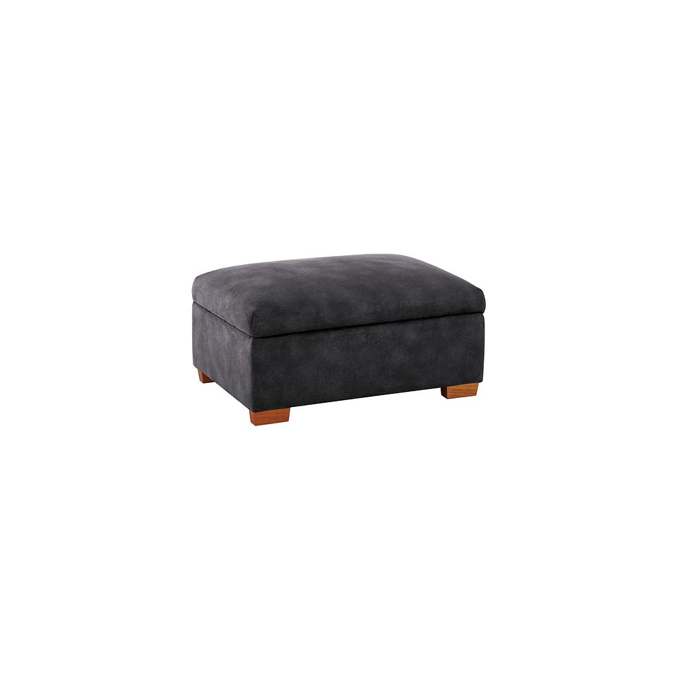 Carter Storage Footstool in Grey fabric 2