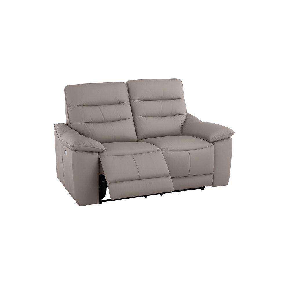 Carter 2 Seater Electric Recliner Sofa in Light Grey Leather Thumbnail 5