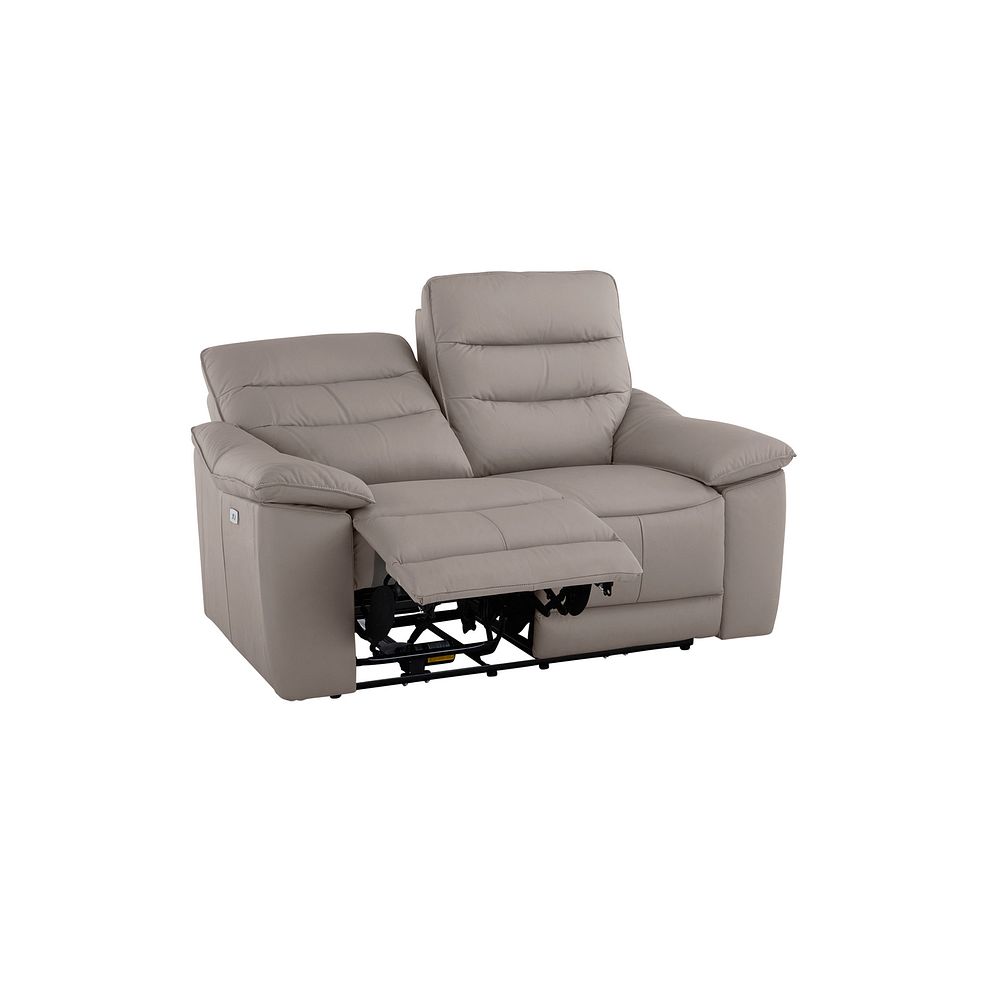 Carter 2 Seater Electric Recliner Sofa in Light Grey Leather 6