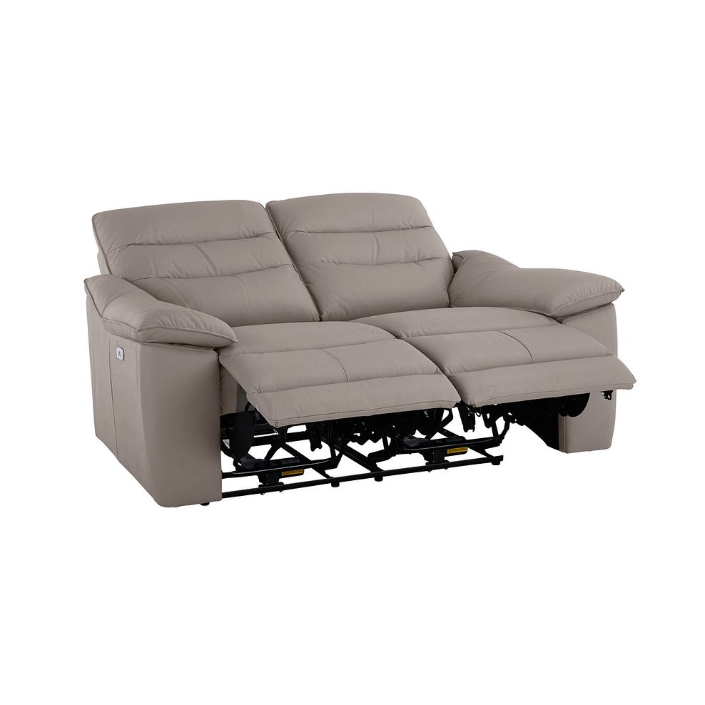 Carter 2 Seater Electric Recliner Sofa in Light Grey Leather 7