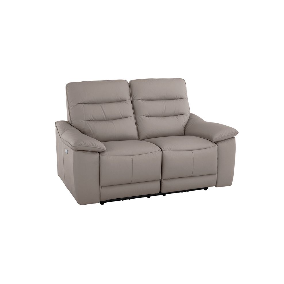 Carter 2 Seater Electric Recliner Sofa in Light Grey Leather 3