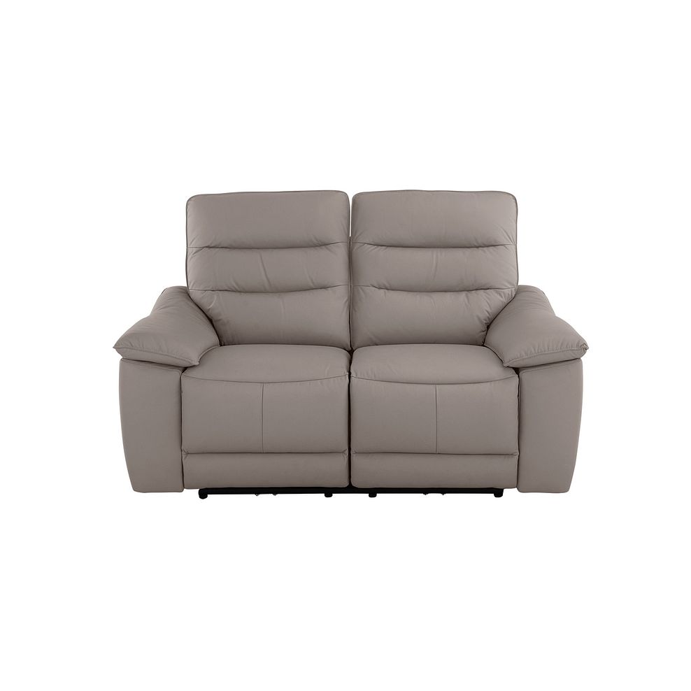 Carter 2 Seater Sofa in Light Grey Leather Thumbnail 3
