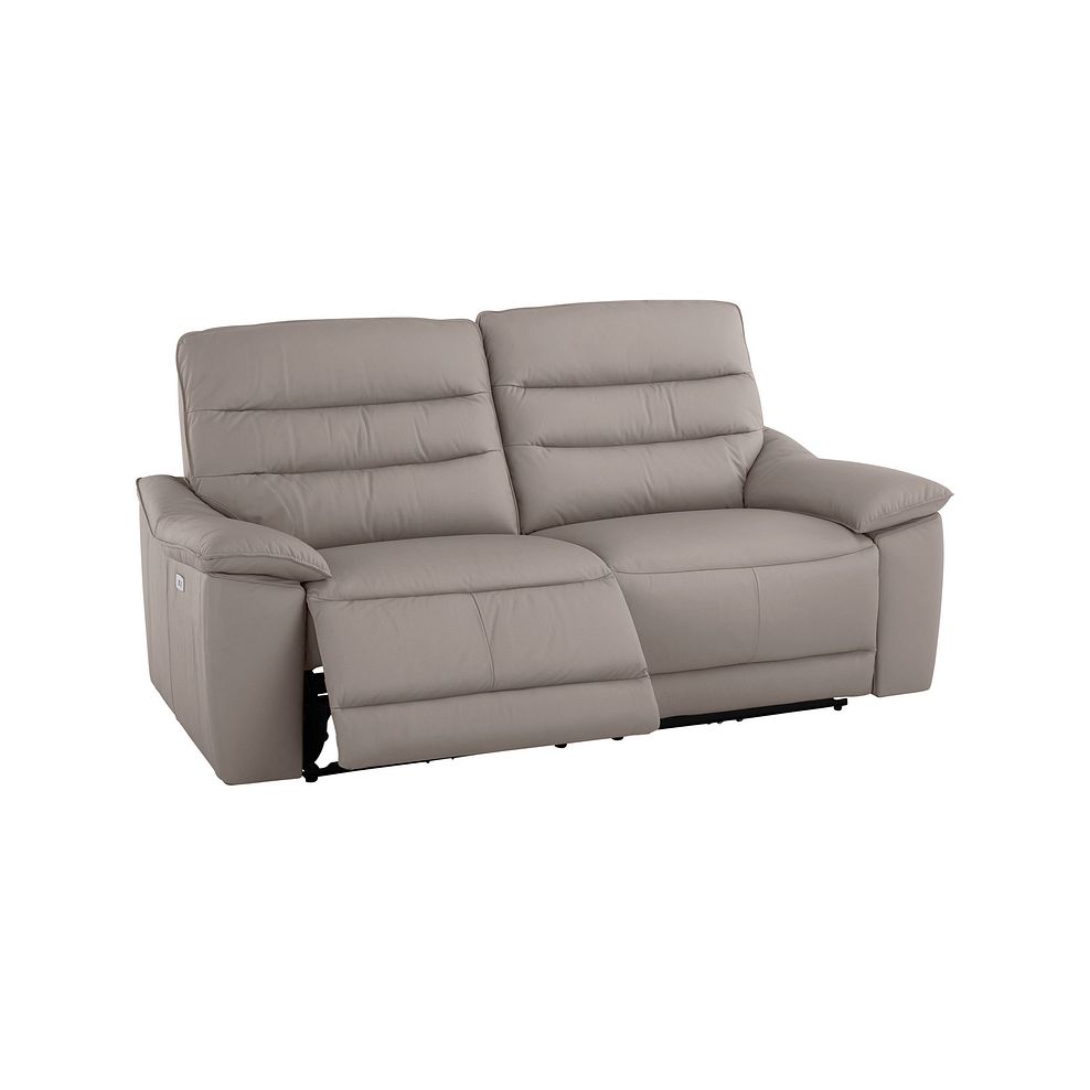 Carter 3 Seater Electric Recliner Sofa in Light Grey Leather Thumbnail 5