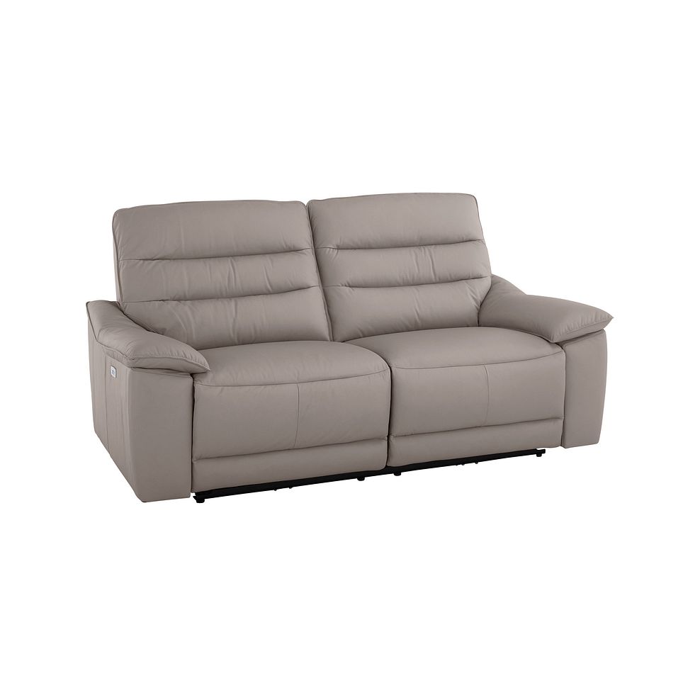 Carter 3 Seater Electric Recliner Sofa in Light Grey Leather