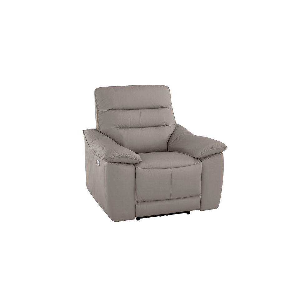 Carter Electric Recliner Armchair in Light Grey Leather
