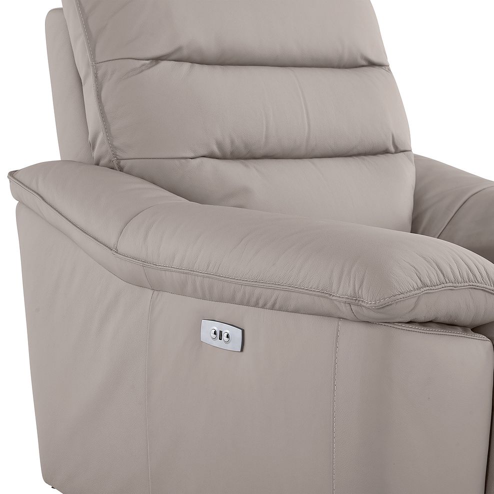 Carter Electric Recliner Armchair in Light Grey Leather 12