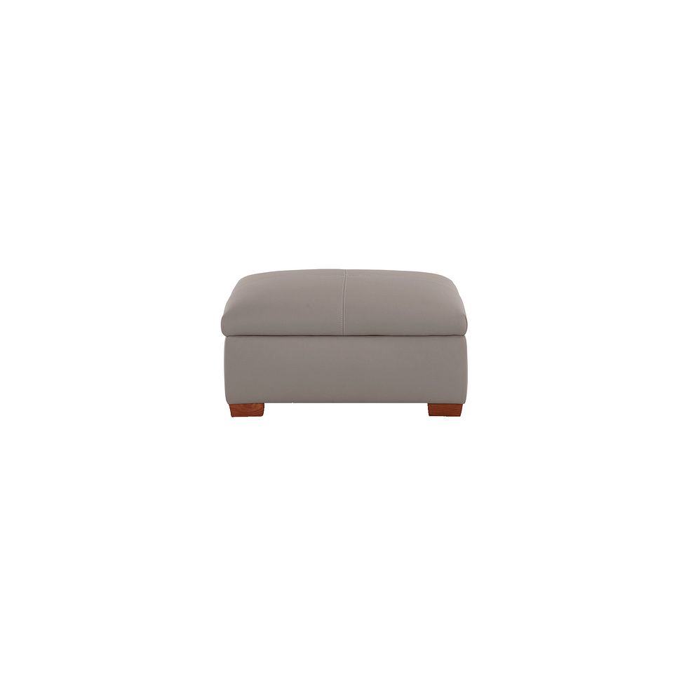 Carter Storage Footstool in Light Grey Leather Thumbnail 4