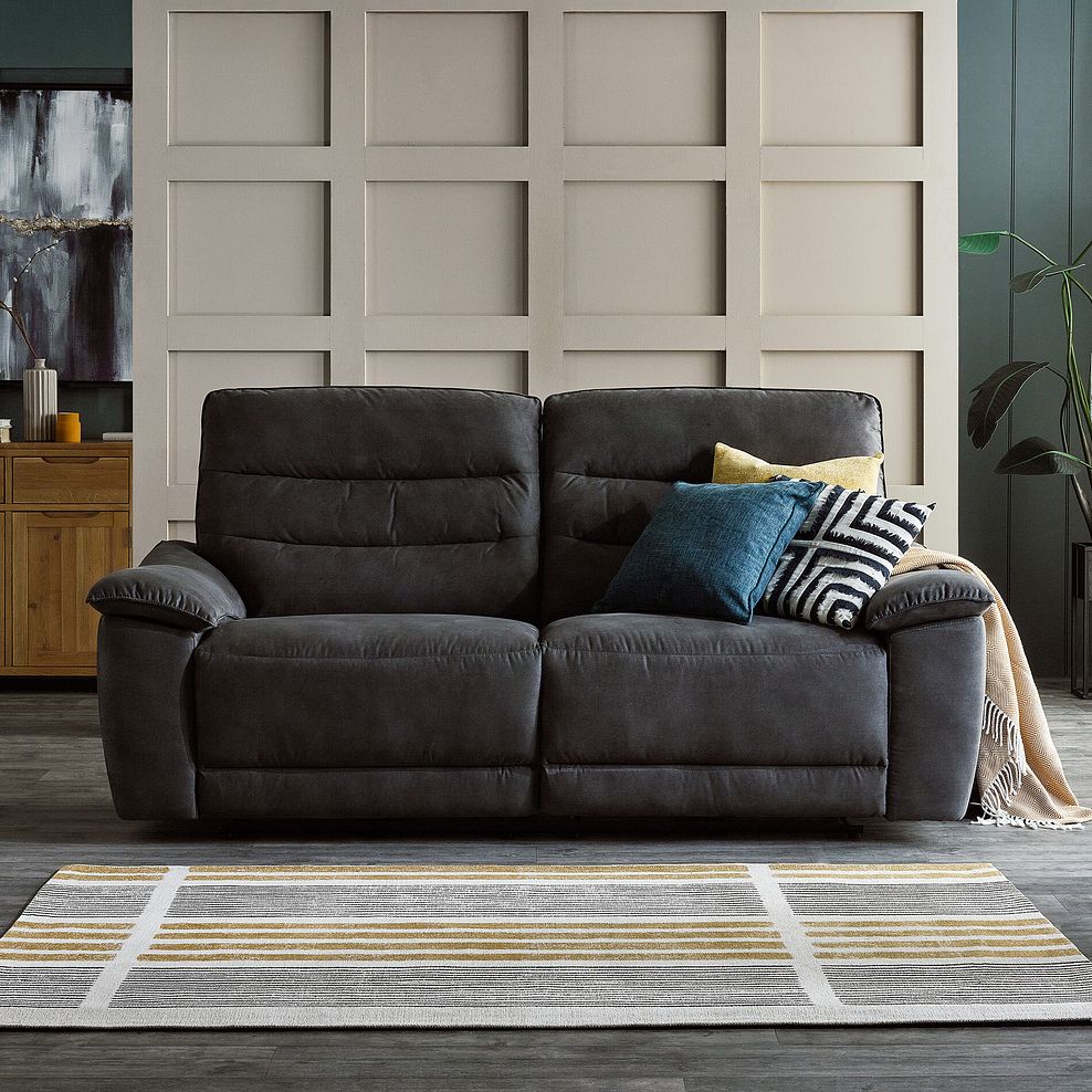 Carter 3 Seater Electric Recliner Sofa in Grey fabric 4