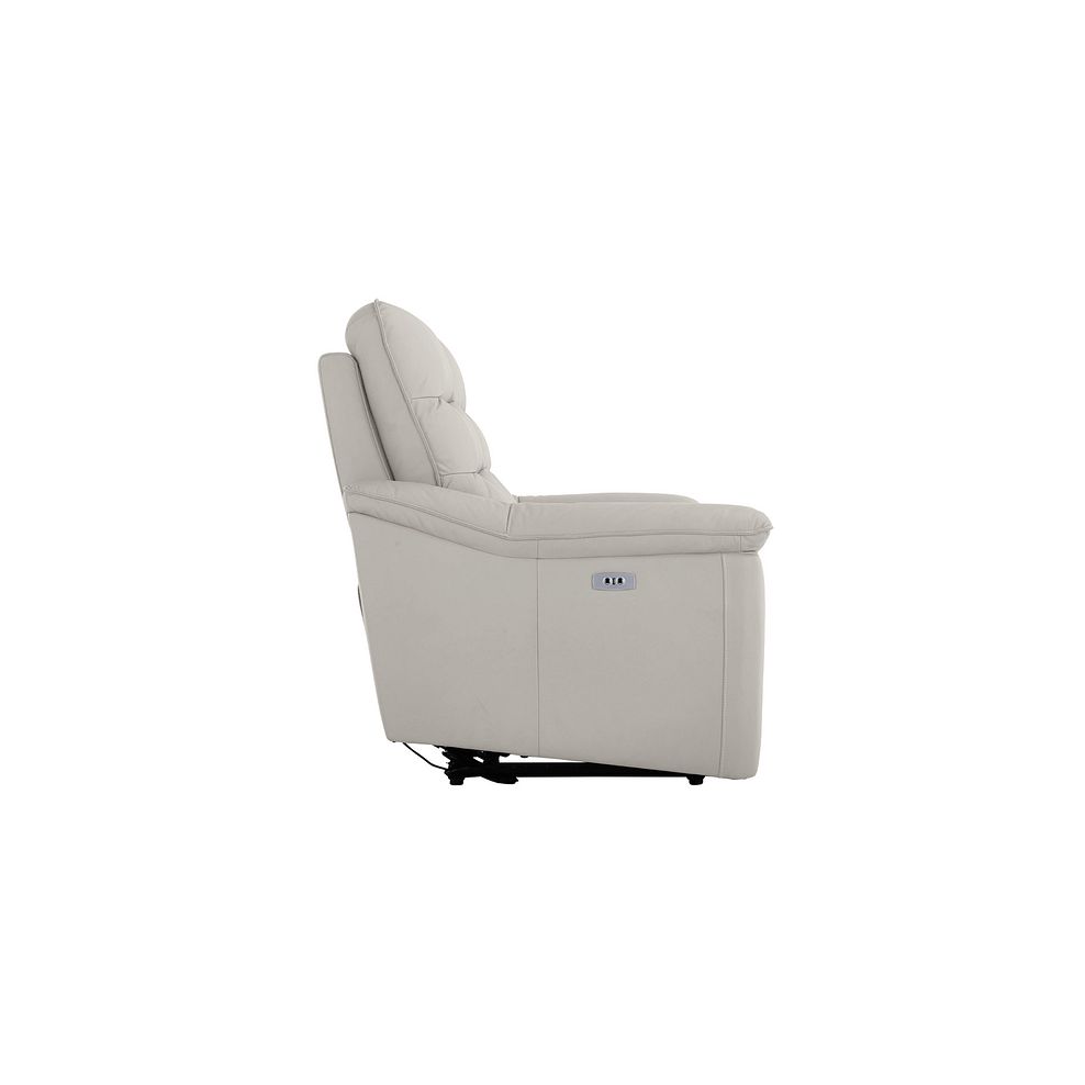 Carter 2 Seater Electric Recliner Sofa in Off White Leather 7
