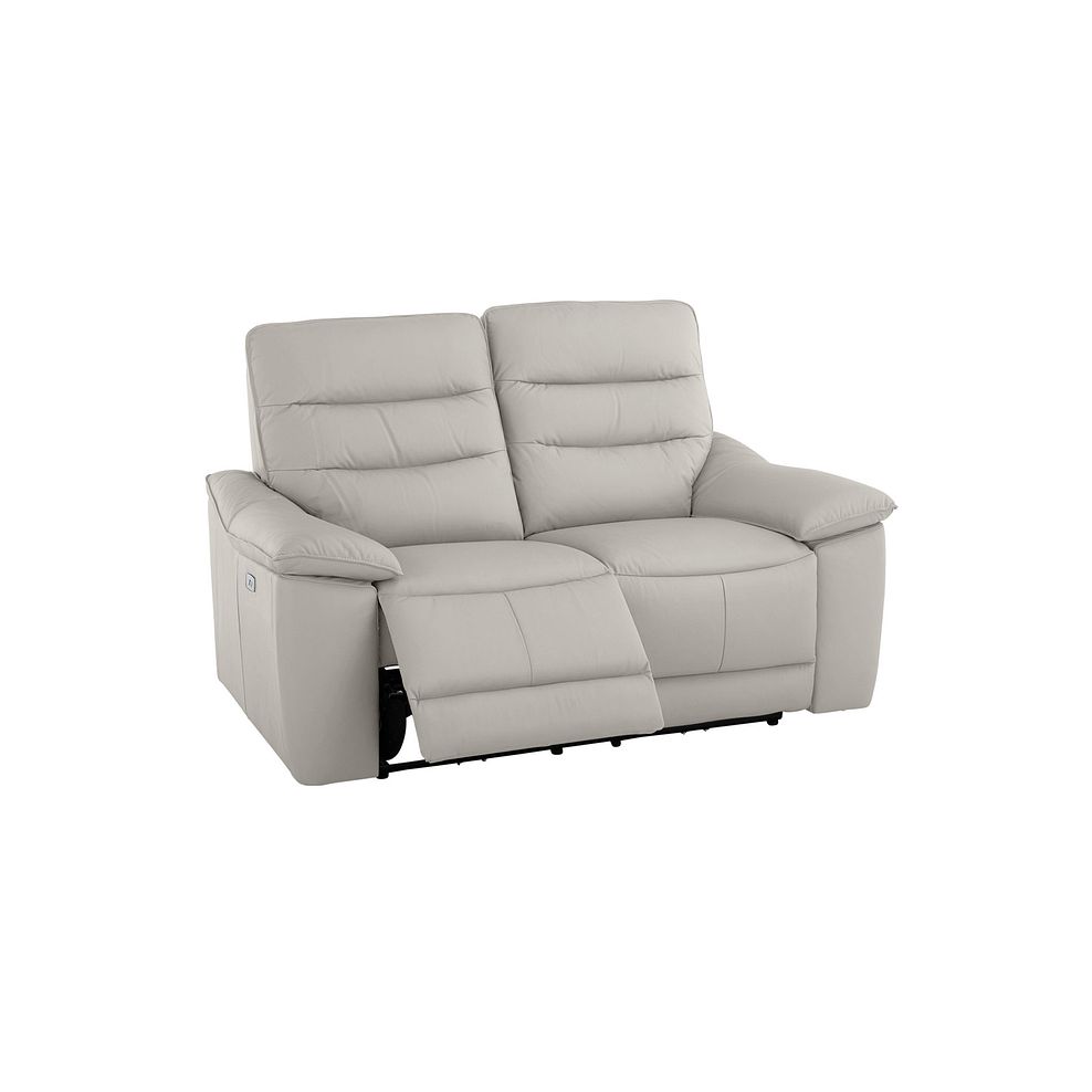 Carter 2 Seater Electric Recliner Sofa in Off White Leather Thumbnail 3