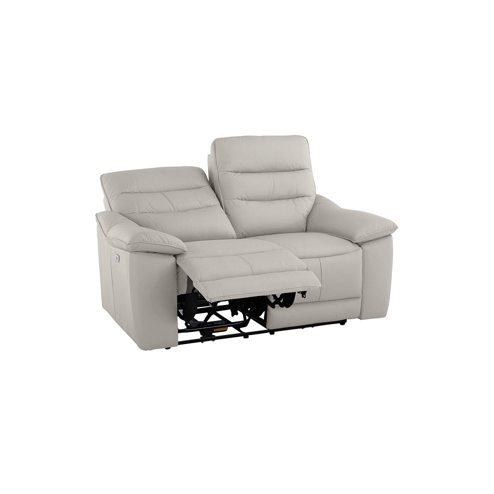 Carter 2 Seater Electric Recliner Sofa in Off White Leather 4