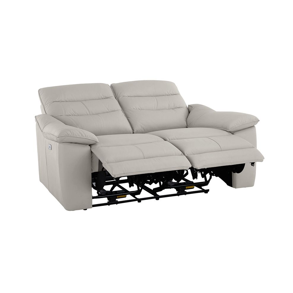 Carter 2 Seater Electric Recliner Sofa in Off White Leather Thumbnail 5