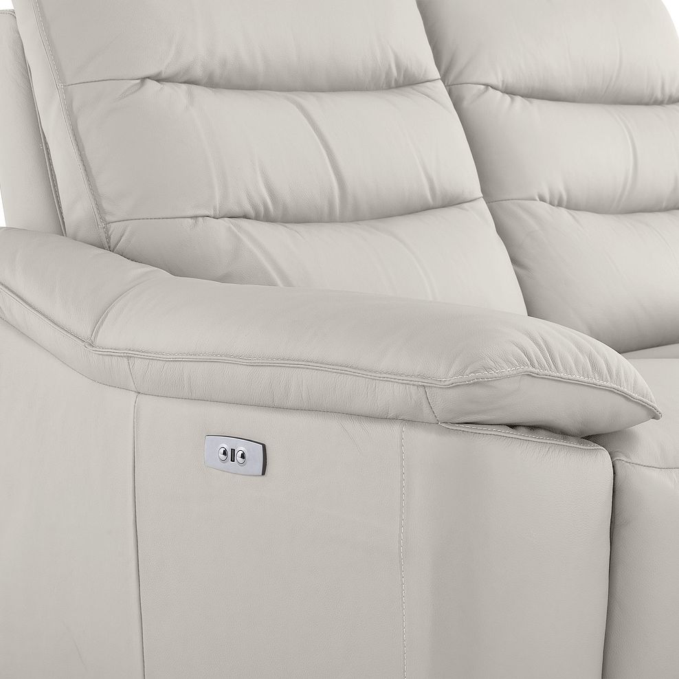 Carter 2 Seater Electric Recliner Sofa in Off White Leather 11