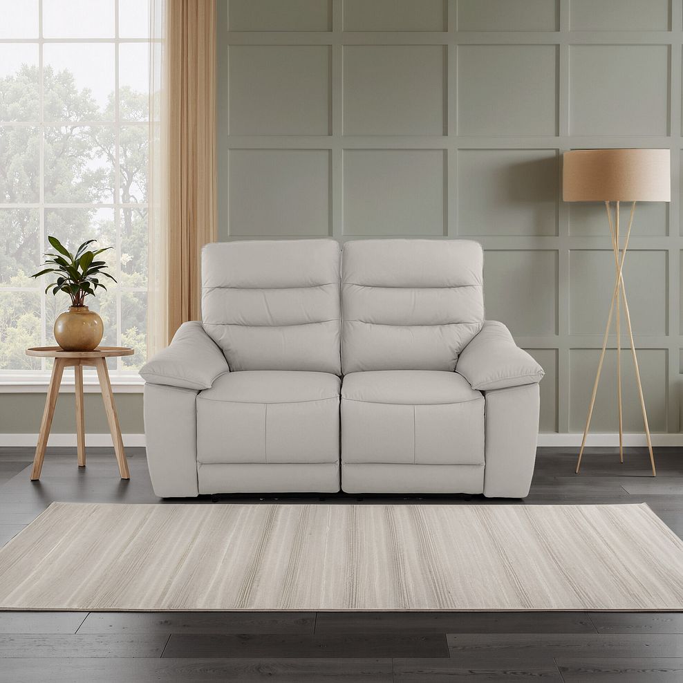 Carter 2 Seater Sofa in Off White Leather 9