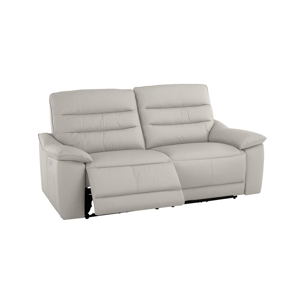 Carter 3 Seater Electric Recliner Sofa in Off White Leather 3