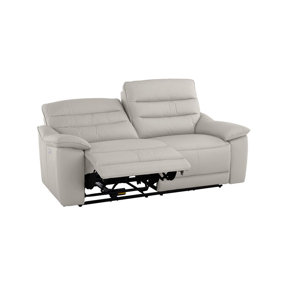 Carter 3 Seater Electric Recliner Sofa in Off White Leather 4