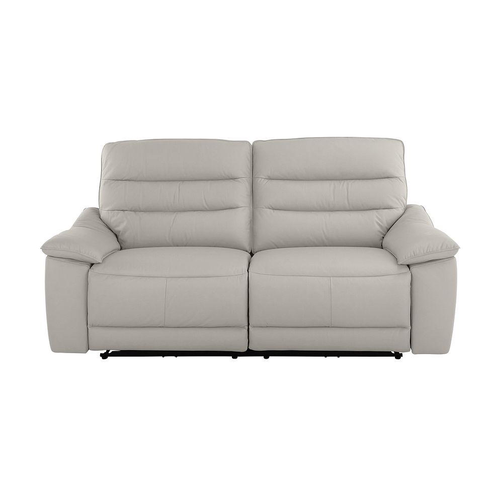 Carter 3 Seater Electric Recliner Sofa in Off White Leather Thumbnail 2
