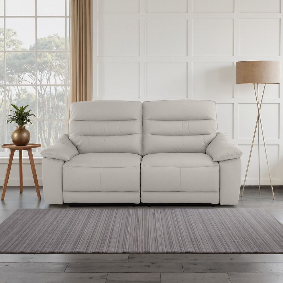 Carter 3 Seater Sofa in Off White Leather 9