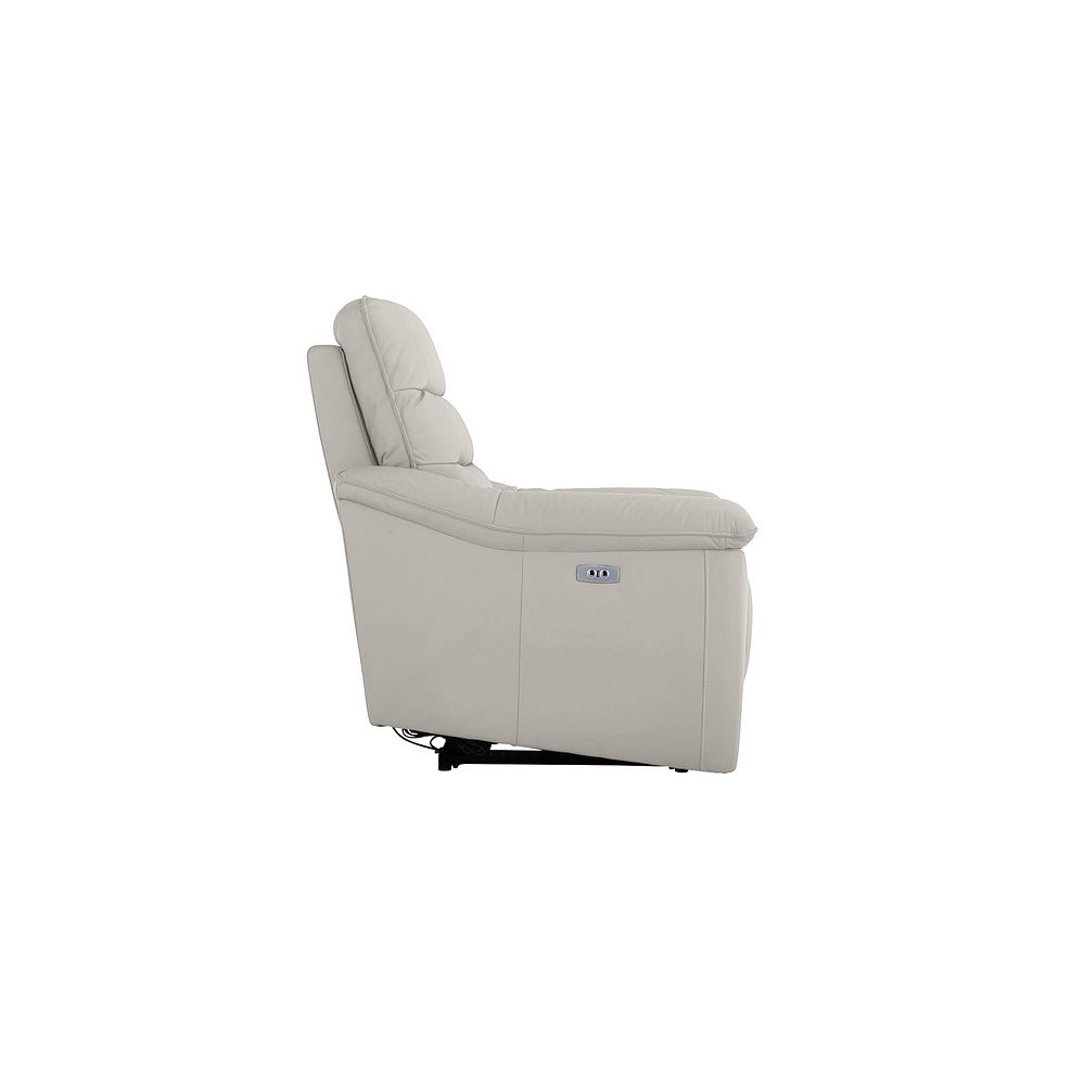 Carter Electric Recliner Armchair in Off White Leather 6