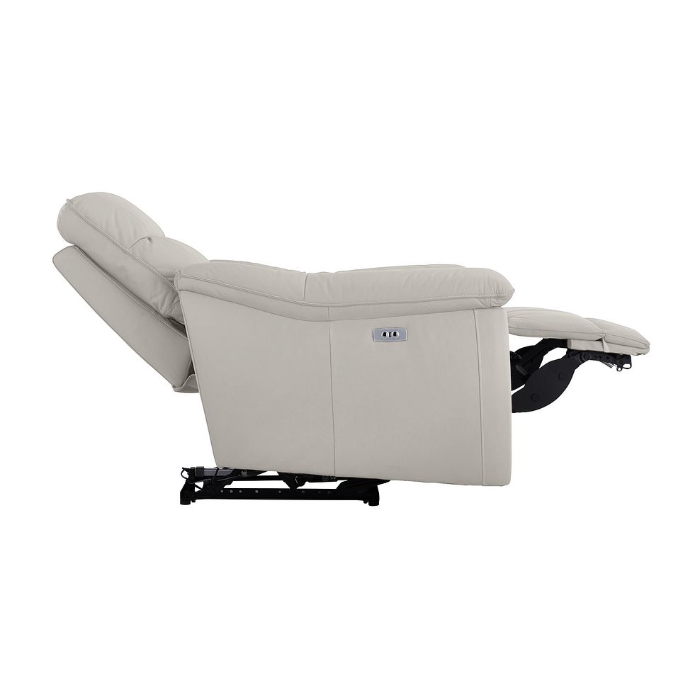 Carter Electric Recliner Armchair in Off White Leather 7