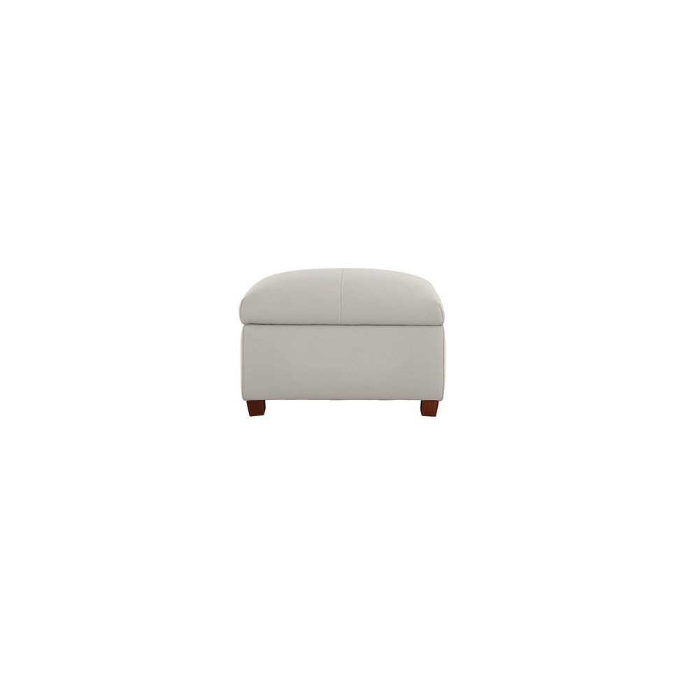 Carter Storage Footstool in Off White Leather Thumbnail 4