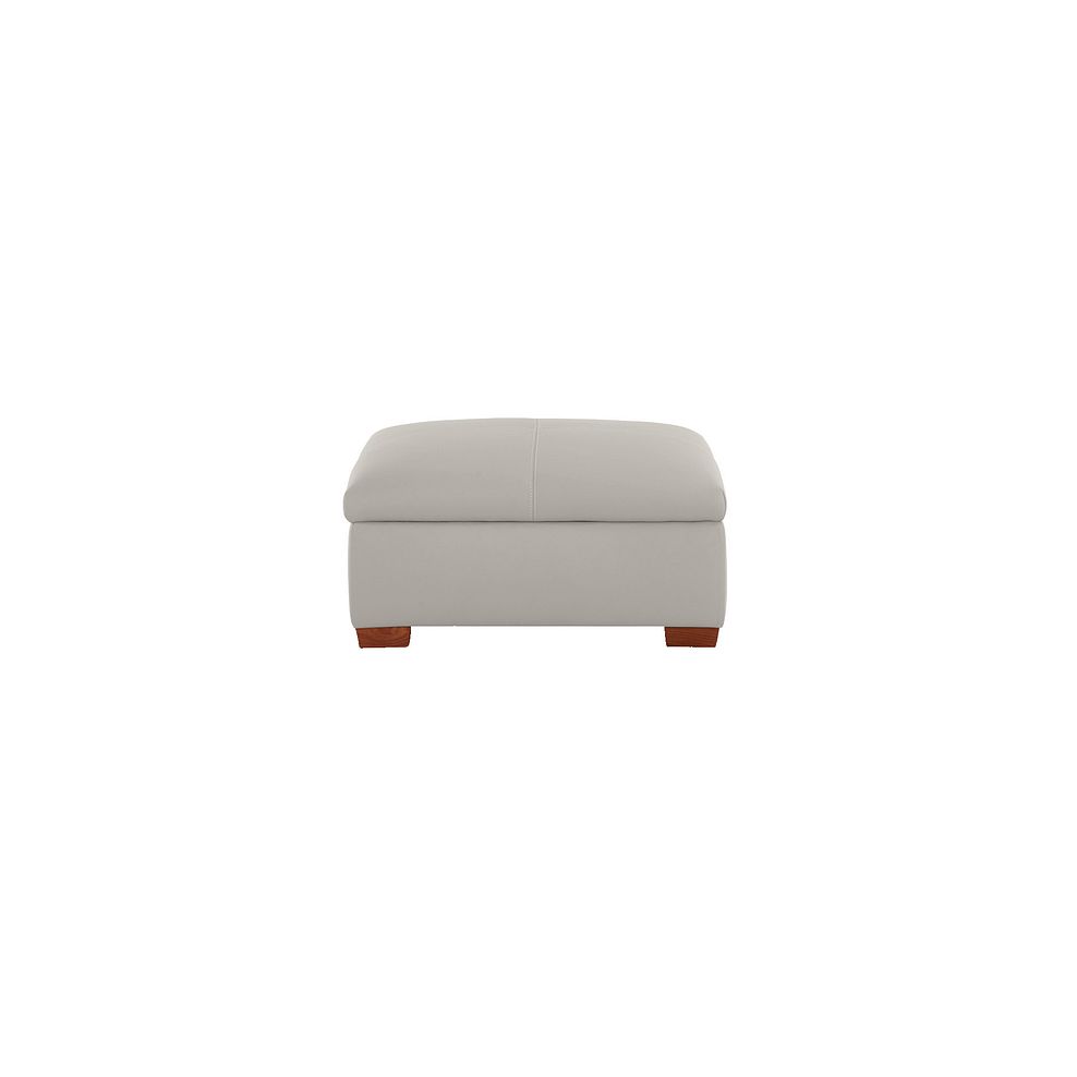 Carter Storage Footstool in Off White Leather Thumbnail 2