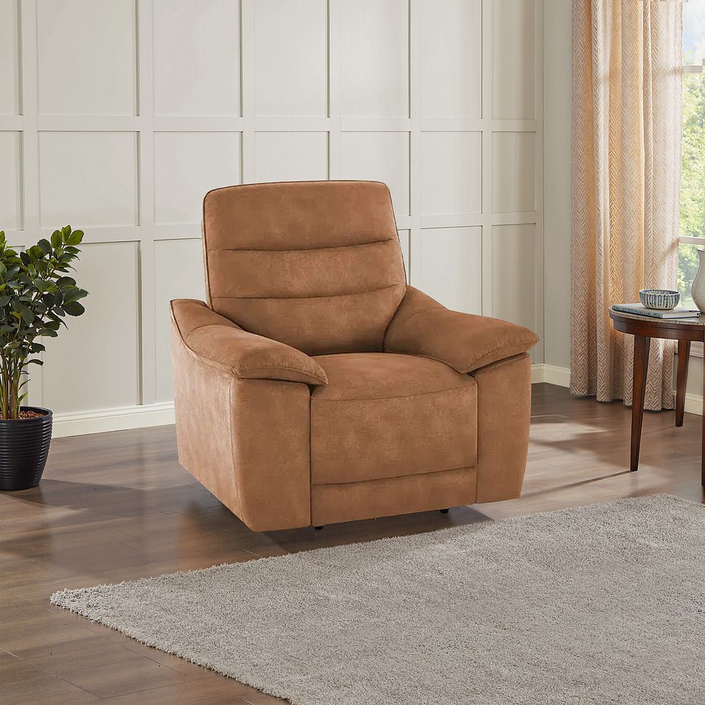 Carter Armchair in Ranch Brown Fabric 1