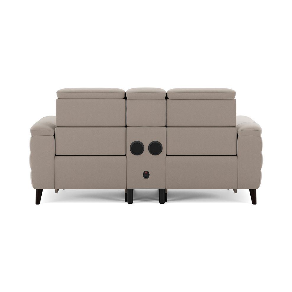 Cassius 2 Seater Power Recliner Console Sofa with Smart Screen and Speakers in Bella Latte Fabric 6