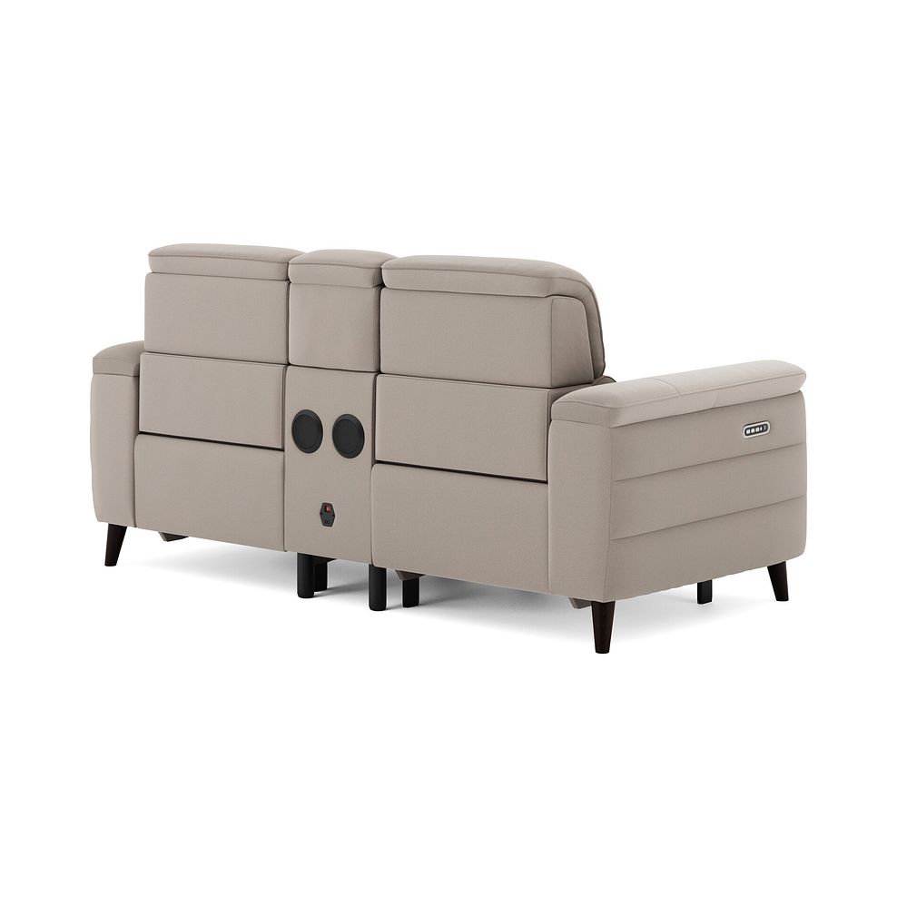 Cassius 2 Seater Power Recliner Console Sofa with Smart Screen and Speakers in Bella Latte Fabric 5