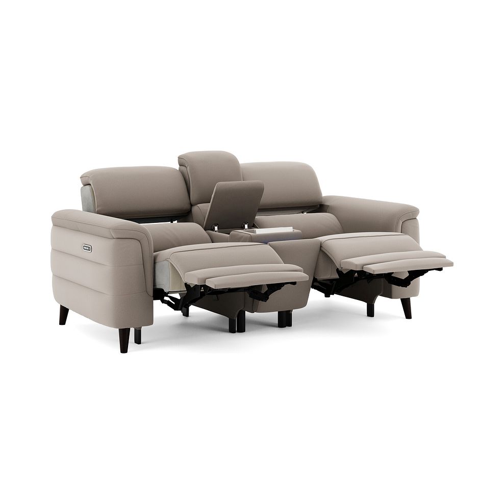 Cassius 2 Seater Power Recliner Console Sofa with Smart Screen and Speakers in Bella Latte Fabric 2