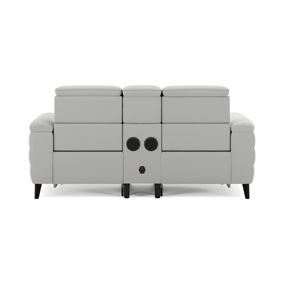 Cassius 2 Seater Power Recliner Console Sofa with Smart Screen and Speakers in Bella Lead Grey Fabric 6