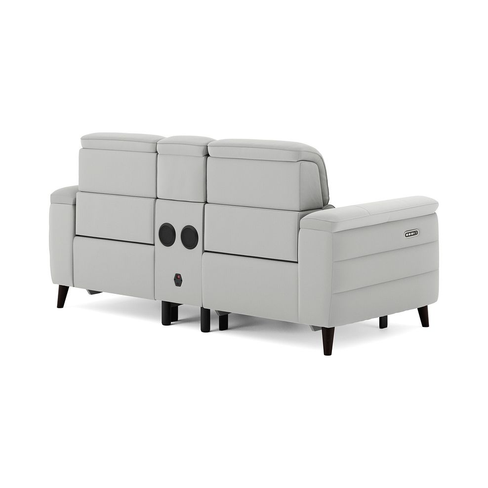 Cassius 2 Seater Power Recliner Console Sofa with Smart Screen and Speakers in Bella Lead Grey Fabric 5
