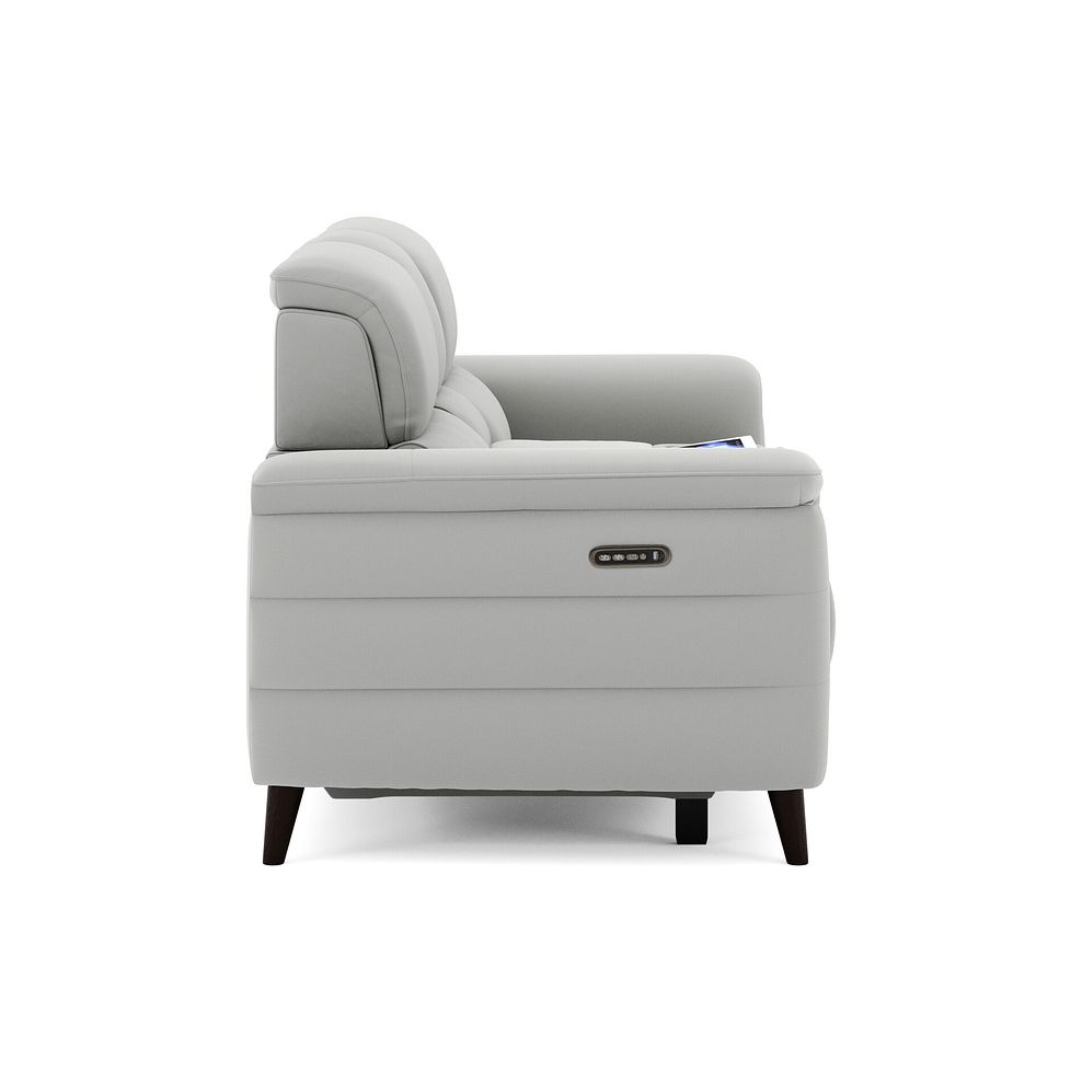 Cassius 2 Seater Power Recliner Console Sofa with Smart Screen and Speakers in Bella Lead Grey Fabric 4