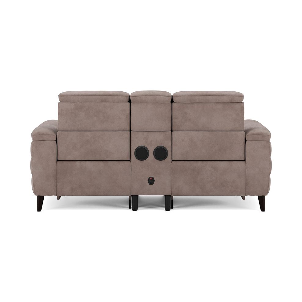 Cassius 2 Seater Power Recliner Console Sofa with Smart Screen and Speakers in Dexter Nutmeg Fabric 6