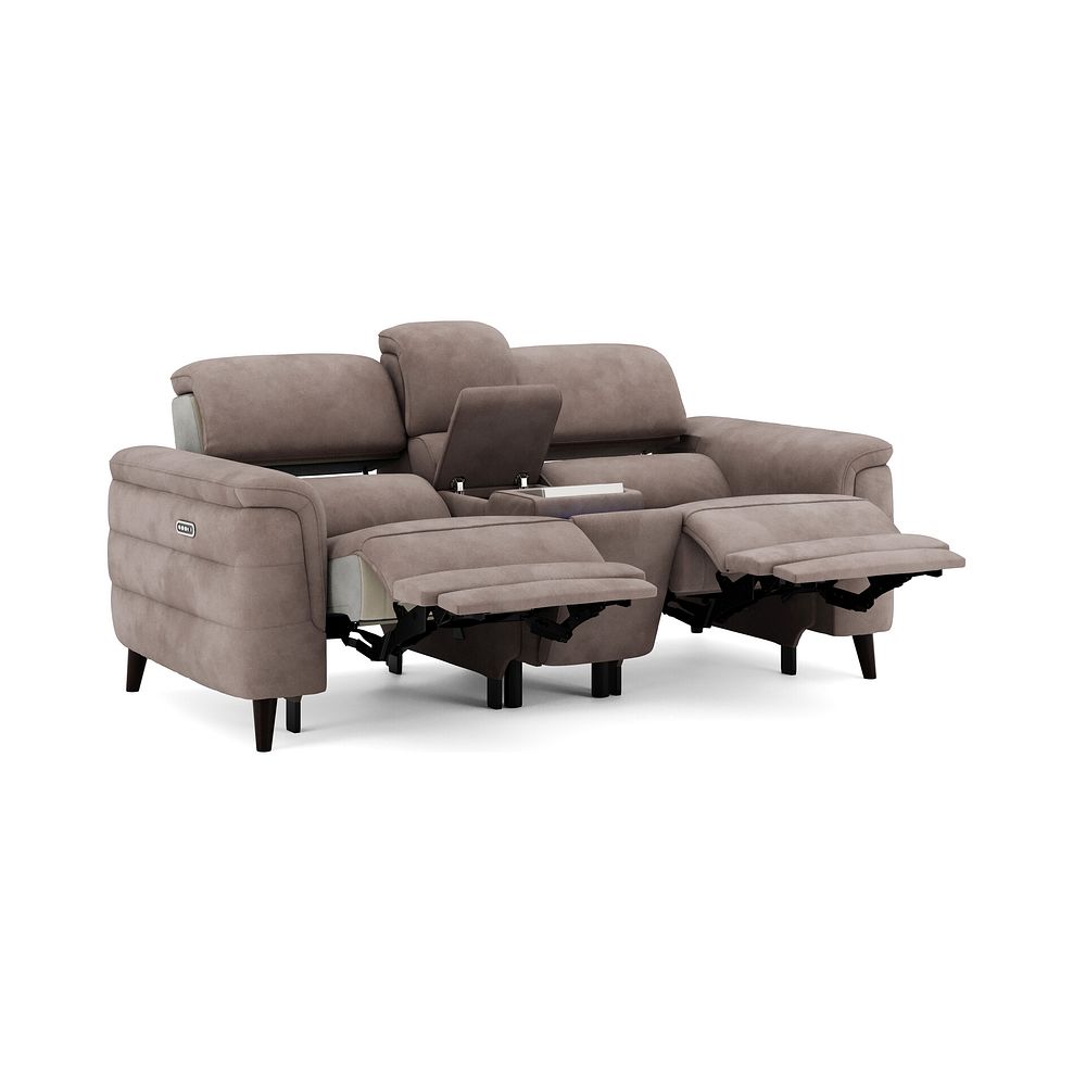 Cassius 2 Seater Power Recliner Console Sofa with Smart Screen and Speakers in Dexter Nutmeg Fabric 2